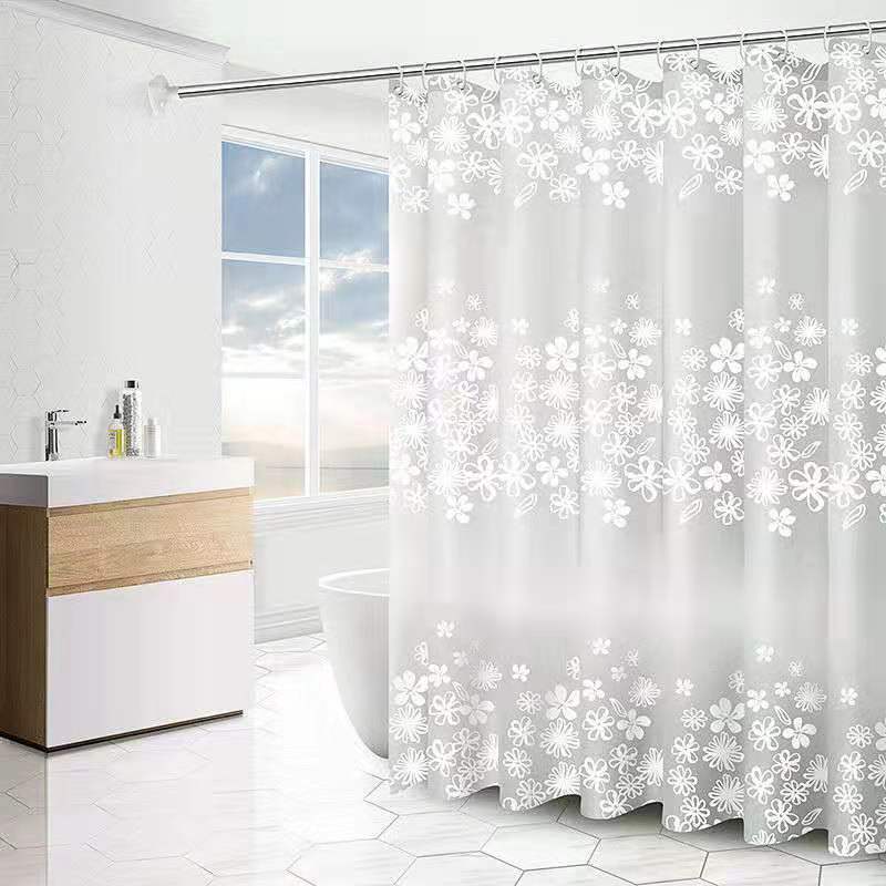 Cortina de ducha - Hojas frescas - 180 cm de ancho * 180 cm de alto - 1 unidad