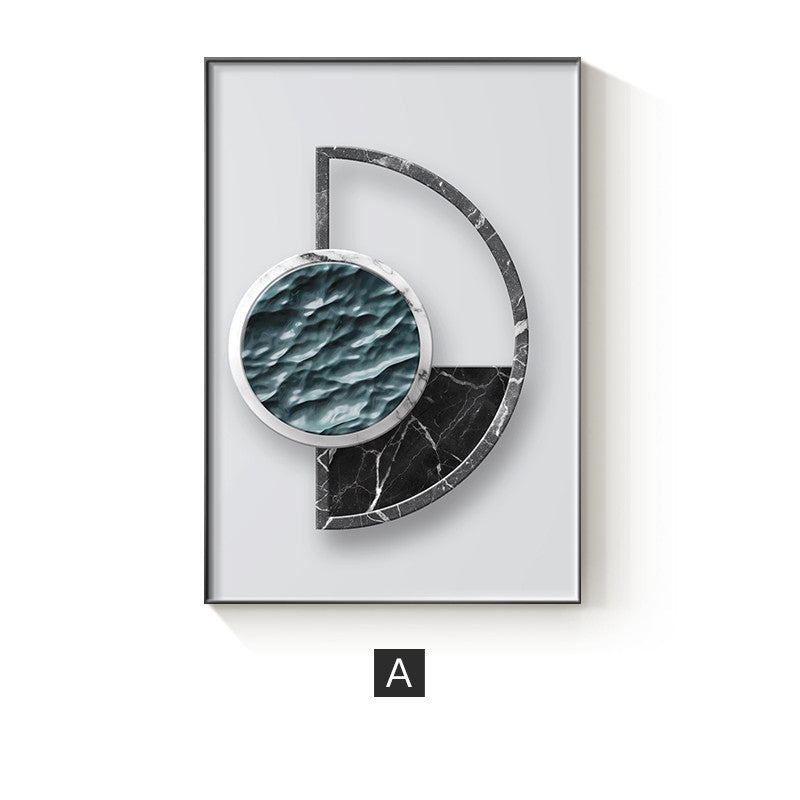 Pintura de lienzo con motivos geométricos abstractos, póster de pared para decoración del hogar