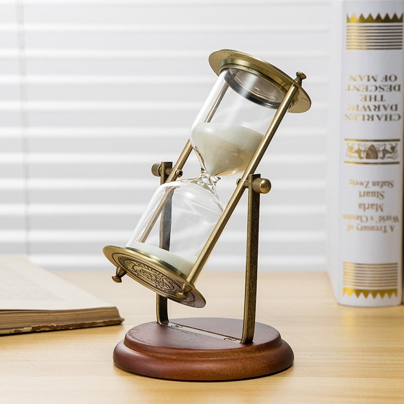 Temporizador Creativo de Reloj de Arena de Madera de 15 Minutos para Decoración de Escritorio y Sala de Estudio