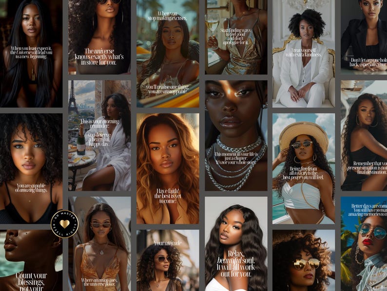 Historias de Instagram Melanin de Lujo: 50 Plantillas Motivacionales (MRR/PLR)
