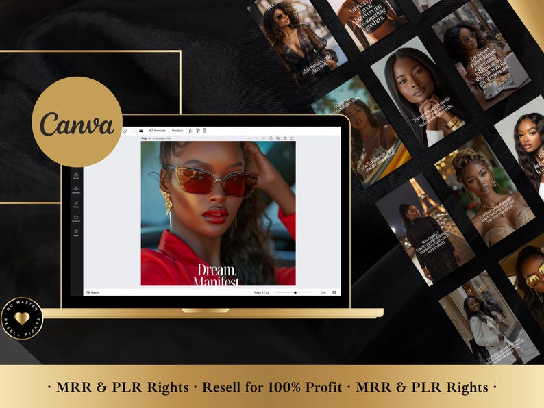 Historias de Instagram Melanin de Lujo: 50 Plantillas Motivacionales (MRR/PLR)