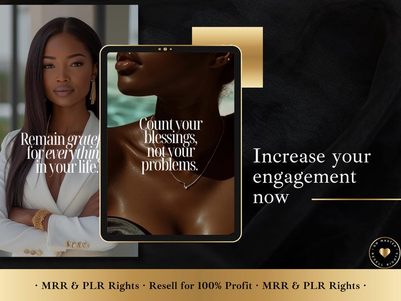 Historias de Instagram Melanin de Lujo: 50 Plantillas Motivacionales (MRR/PLR)