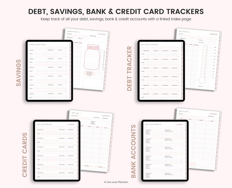 Planificateur budgétaire numérique : Suivi des finances, Compatible GoodNotes (Portrait) (Téléchargement PDF)