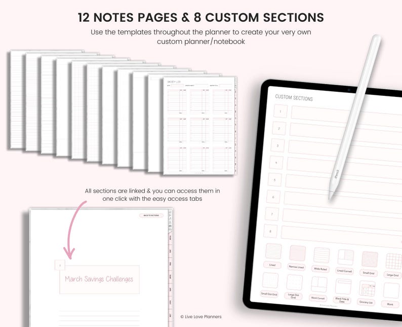 Planificateur budgétaire numérique : Suivi des finances, Compatible GoodNotes (Portrait) (Téléchargement PDF)