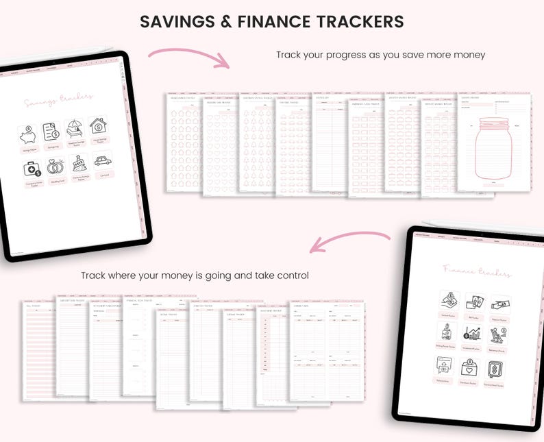 Planificateur budgétaire numérique : Suivi des finances, Compatible GoodNotes (Portrait) (Téléchargement PDF)