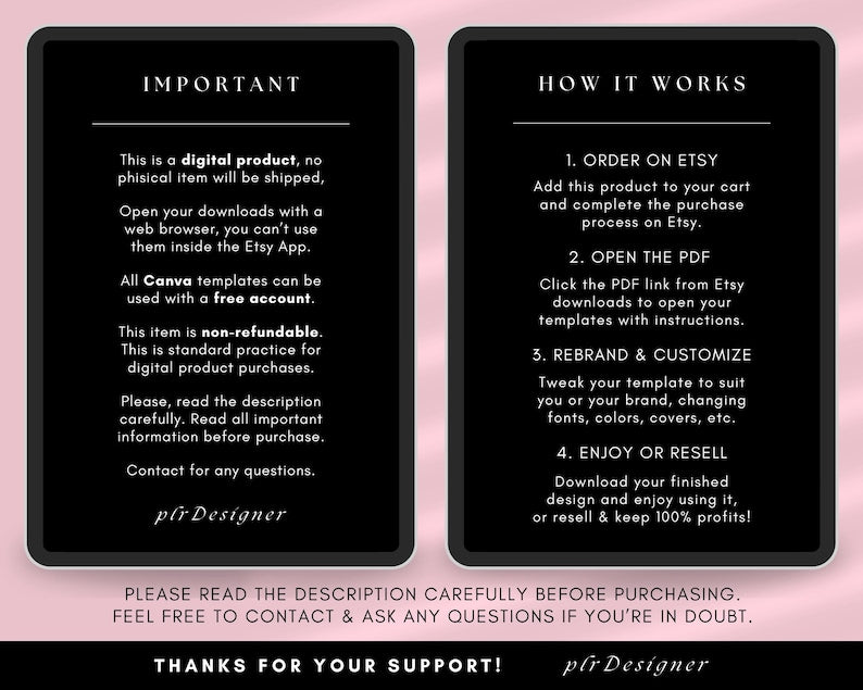 Agenda digital PLR sin fecha, con hipervínulos. Diseño premium, estética de pasteles rosas. Plantilla Canva PLR para revender con derechos de etiqueta privada.