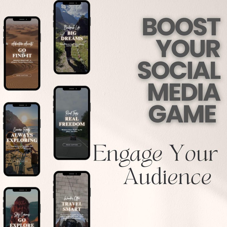 Reels inspiradores de viajes para Instagram: 70 plantillas de Canva con subtítulos (PLR MRR)