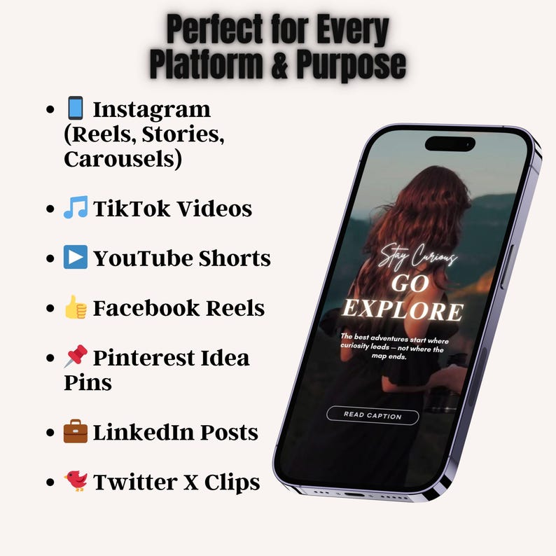 Reels inspiradores de viajes para Instagram: 70 plantillas de Canva con subtítulos (PLR MRR)