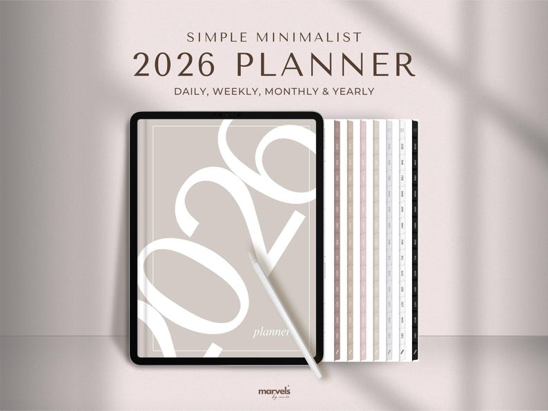 Agenda numérique simple | Agenda 2026 | Agenda minimaliste | Agenda quotidien, Agenda hebdomadaire, Agenda mensuel, Agenda iPad, Agenda GoodNotes