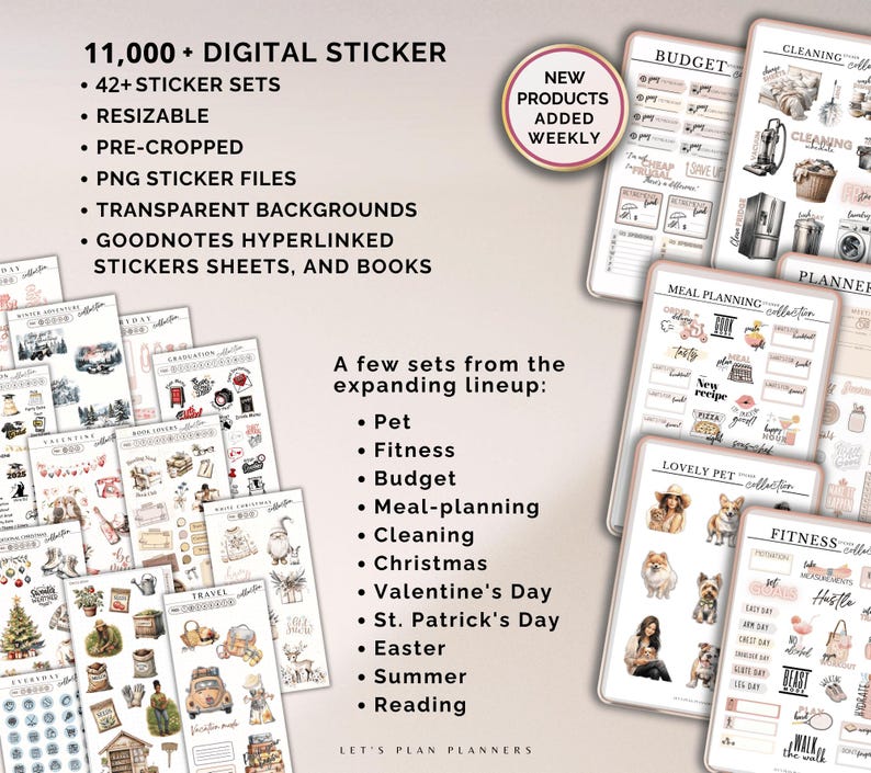 COMPRA PAQUETE 2026 Planificador Digital Plantilla iPad GoodNotes Android Notability Diario Pegatinas Imprimibles e Insertos