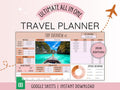 Planificateur de voyage Planificateur de voyage numérique pour un itinéraire de voyage Planificateur de vacances numérique Organisateur de voyages pour les vacances Budget de voyage Google Sheets