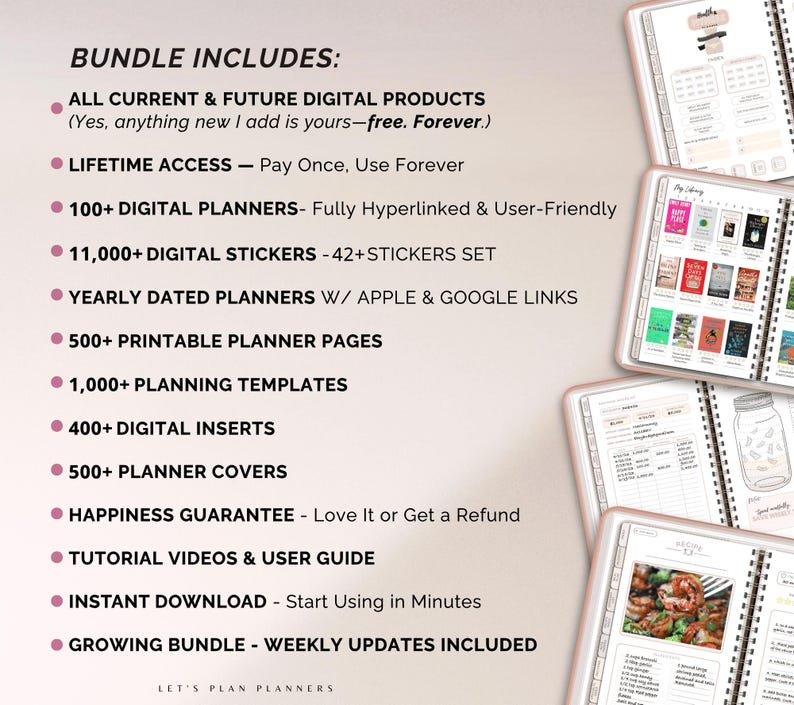 COMPRA PAQUETE 2026 Planificador Digital Plantilla iPad GoodNotes Android Notability Diario Pegatinas Imprimibles e Insertos