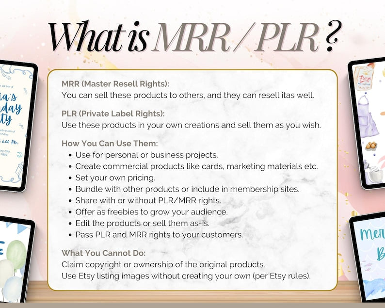 Pack d'invitations d'anniversaire numériques | Produit numérique PLR & MRR | 35 modèles Canva pour l'impression à la demande et le marketing numérique