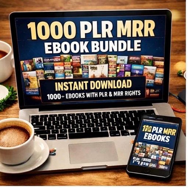 Pack de 1000 Ebooks PLR MRR, Produits numériques revendables (Téléchargement instantané)