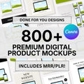 Lot de plus de 800 maquettes Canva : Maquettes de produits numériques (PLR/MRR)
